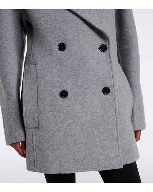 Totême  Gray Wool And Cashmere-Blend Peacoat