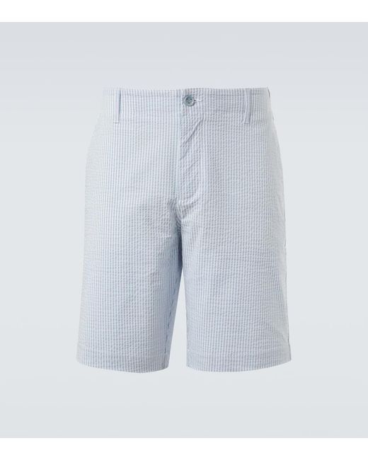 Vilebrequin Blue Brad Striped Seersucker Bermuda Shorts for men