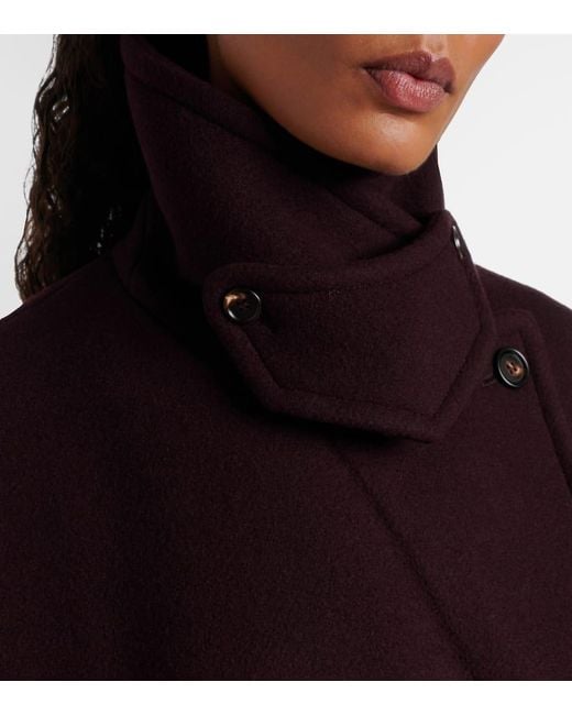 Abrigo Cruzado En Mezcla De Lana Chloé de color Purple