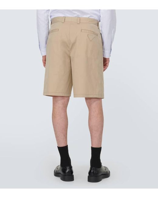Prada Shorts Aus Einem Baumwollgemisch in Natural für Herren