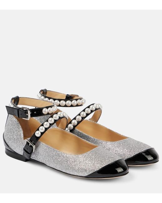 Ballerine Mary Jane Con Glitter di Mach & Mach in Metallic