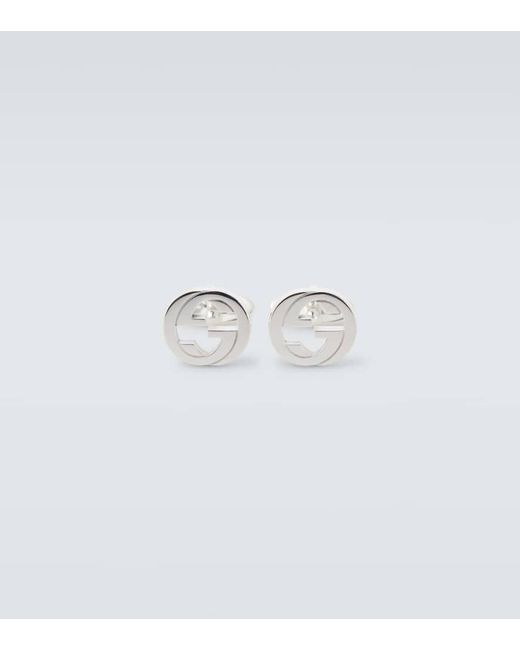 Gucci White Interlocking G Sterling Cufflinks for men