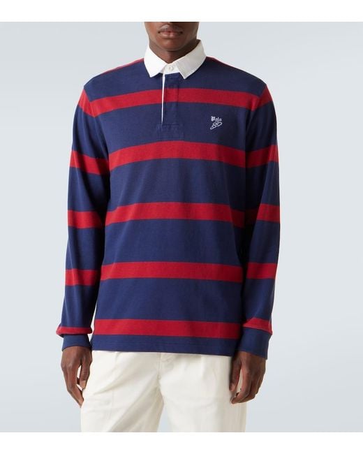Polo Ralph Lauren Blue Striped Cotton Polo Shirt for men