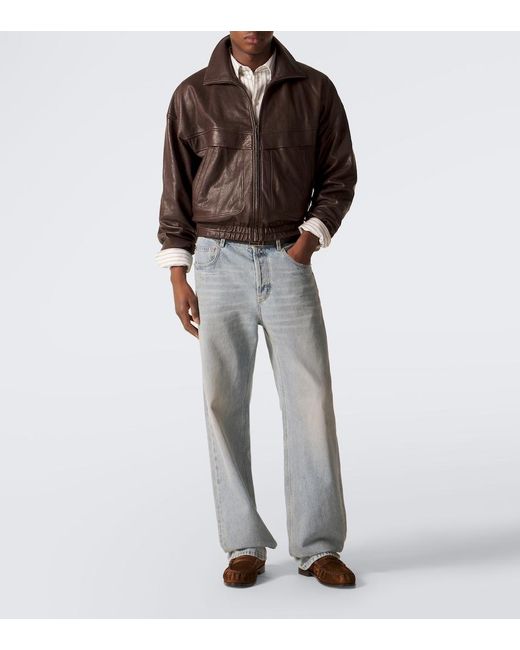 Saint Laurent Brown Le Loafer Cassandre Suede Penny Loafers for men