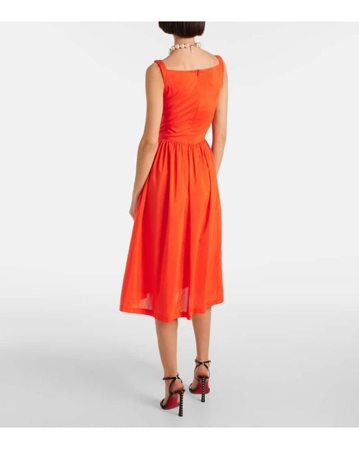 Vestido Midi Sunday De Algodon Y Seda Vivienne Westwood de color Red