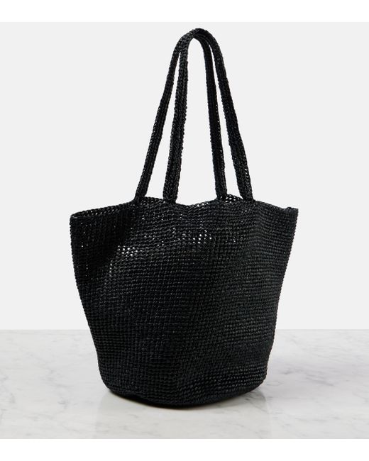 The Row Black Genevieve Large Raffia Basket Bag