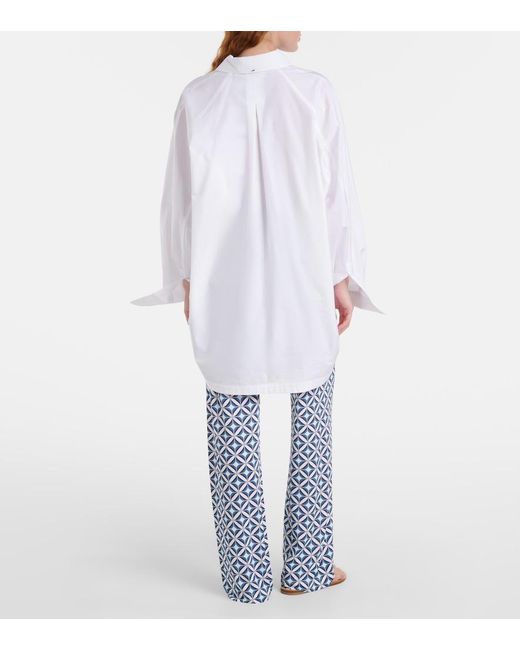 Max Mara Blue Abate Printed Wide-Leg Pants