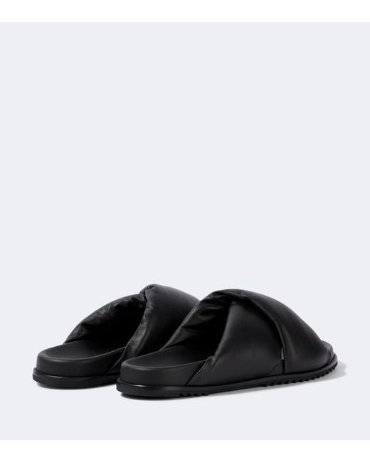 Rick Owens Black Donut Granola Leather Sandals for men
