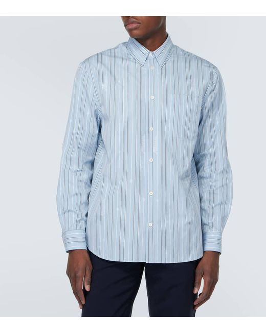 Versace Hemd aus Baumwollpopeline in Blue für Herren