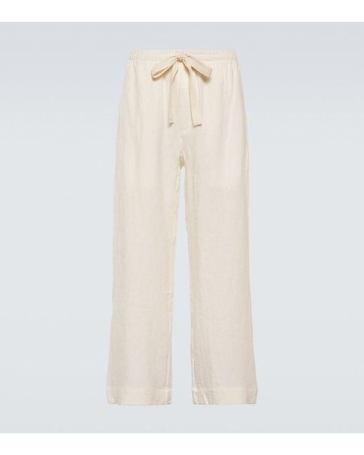 Commas Natural Linen Wide-Leg Pants for men