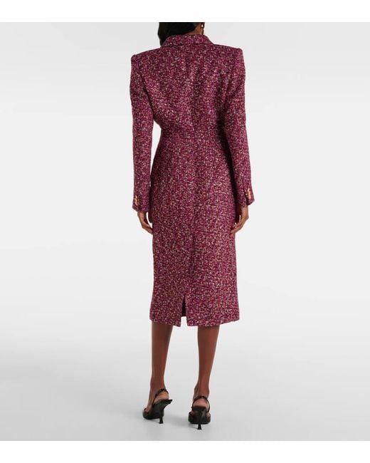 Jupe Midi En Tweed A Sequins Alessandra Rich en coloris Purple