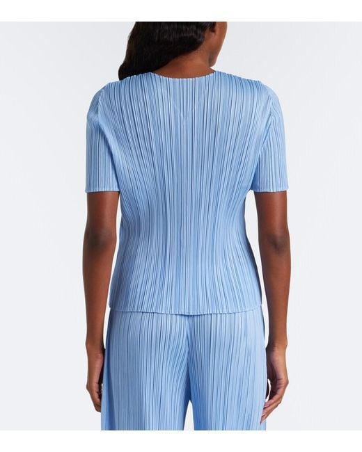 Pleats Please Issey Miyake Blue Monthly Colors: August Pleated Top