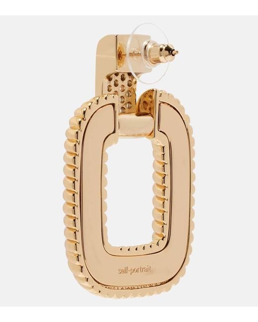 Self-Portrait Metallic Ohrringe Knocker Mit Kristallen