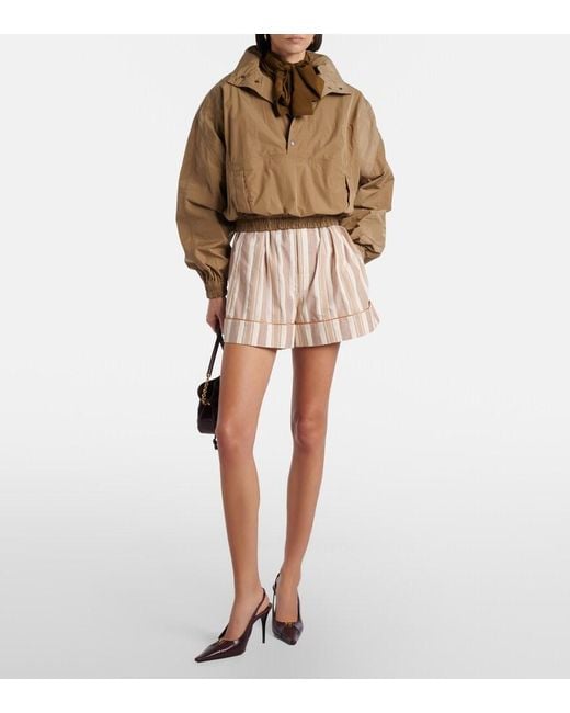 Saint Laurent Brown Gathered Canvas Jacket