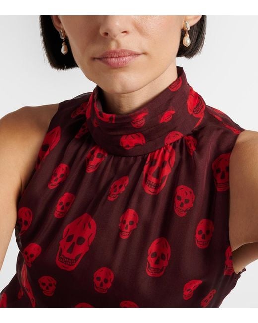 McQueen Metallic Skull Embellished Drop Earrings