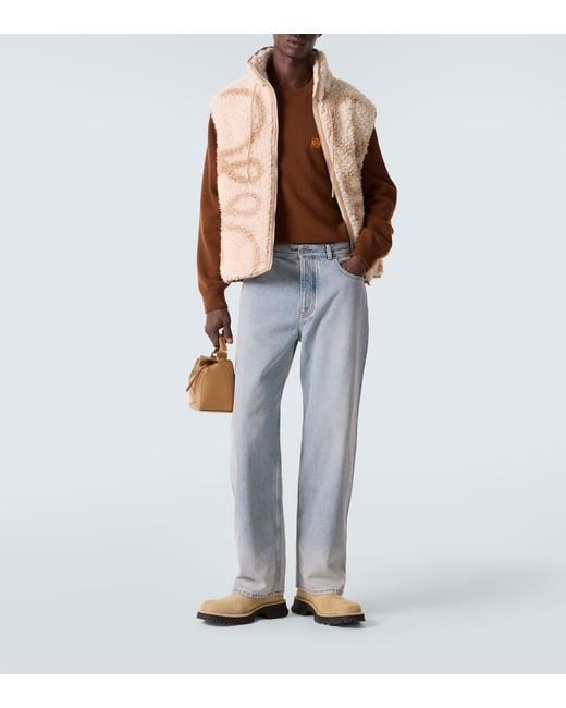 Loewe Natural Anagram Fleece Jacquard Vest for men
