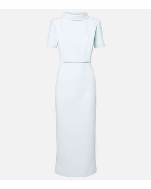 Roland Mouret White Crepe Midi Dress