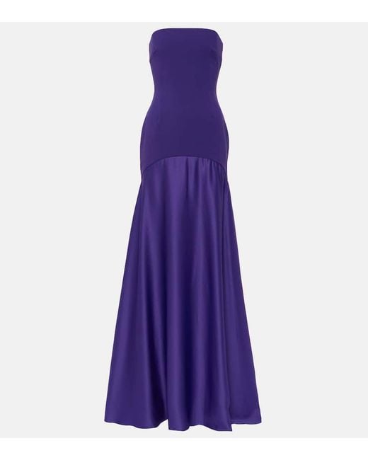 Solace London Purple Schulterfreies The Alessandra Abendkleid