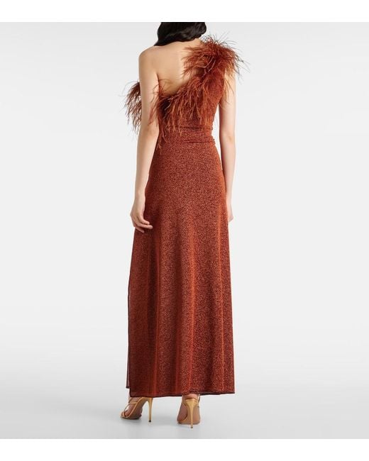Oseree Purple Lumiere Plumage Maxi Dress