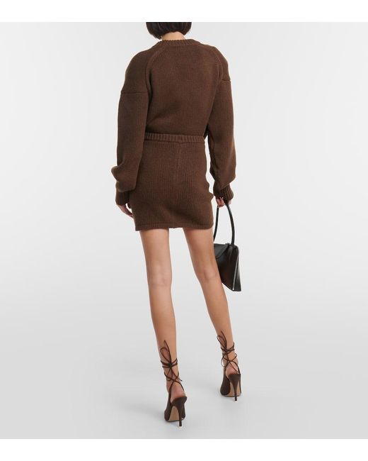 Magda Butrym Brown Cashmere Miniskirt