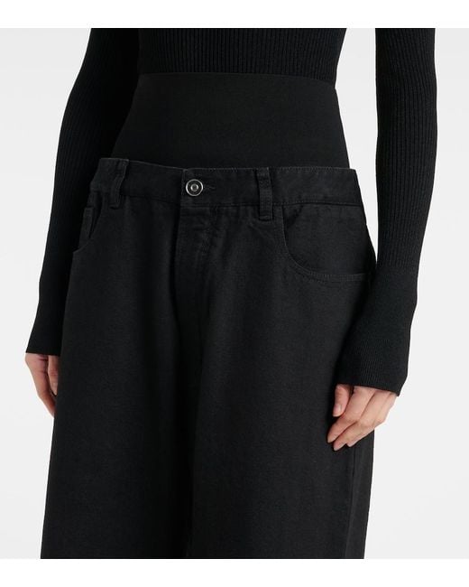 Alaïa Blue High-Rise Straight Jeans