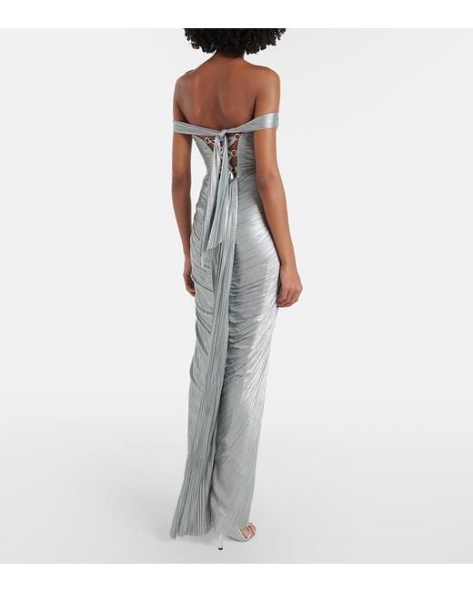 Maria Lucia Hohan Gray Susie Silk Tulle Bustier Gown