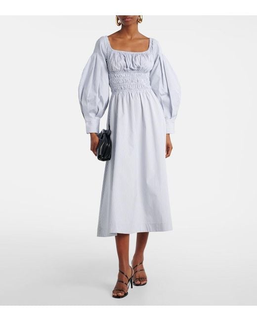 Altuzarra Blue Josie Striped Cotton Midi Dress