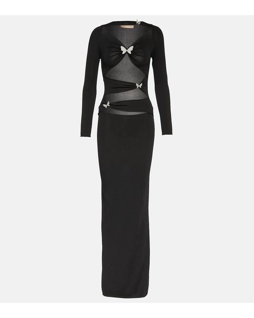 AYA MUSE Black Atalo Butterfly Cut-out Maxi Dress