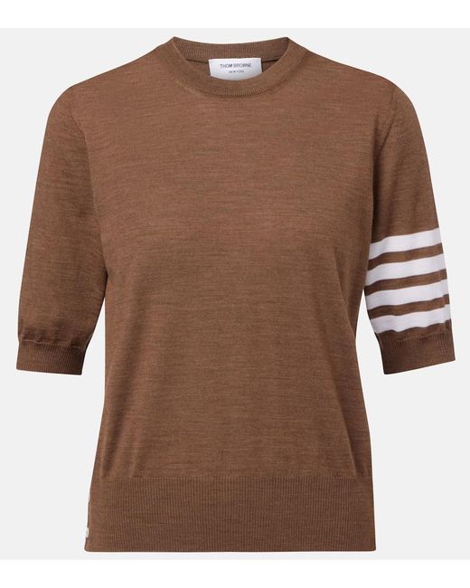 Thom Browne Brown 4-Bar Wool Sweater