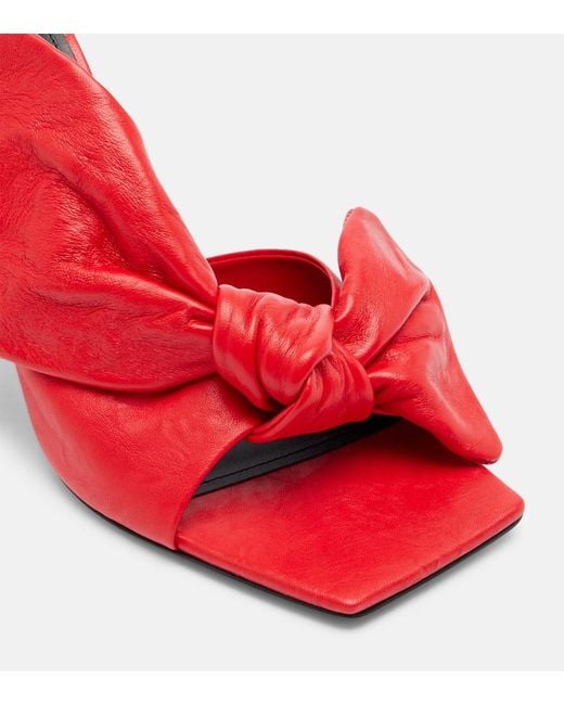Givenchy Red Boudoir Bow Leather Mules