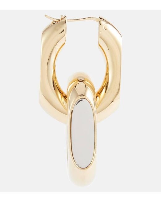 Orecchini A Cerchio Cassandre di Saint Laurent in Metallic