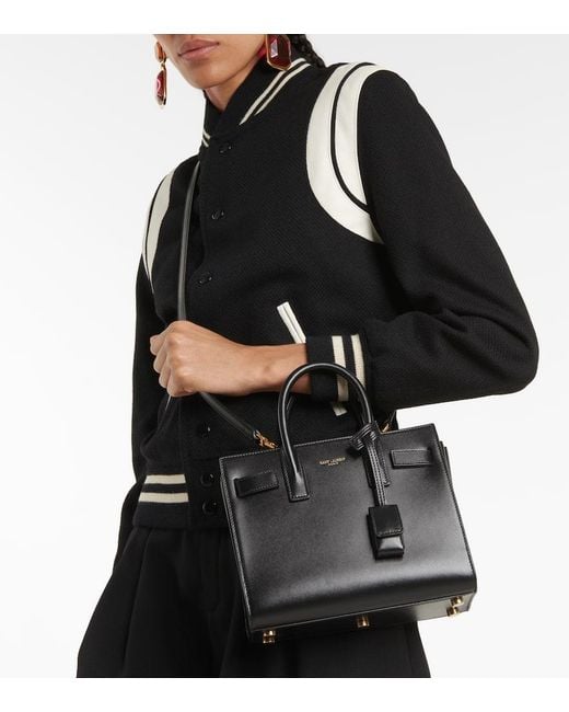 Saint Laurent Black Tote Bag Sac De Jour Baby Aus Leder