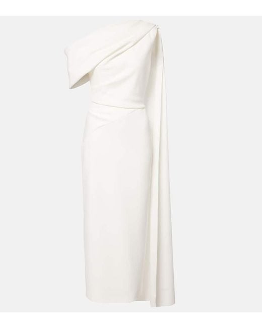 Roksanda White Bridal Maite 2 Caped One-Shoulder Gown