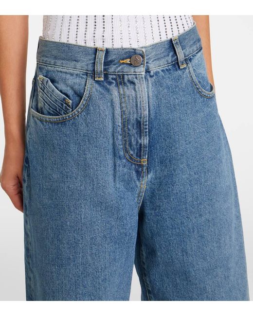 The Attico Blue Bermuda-Shorts Aus Denim