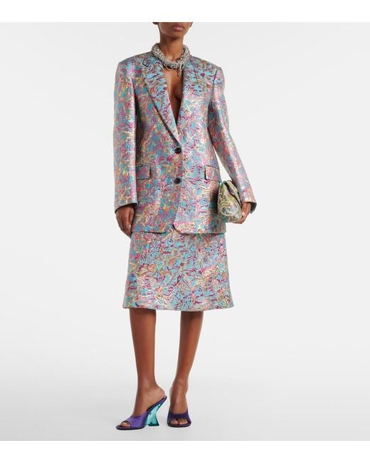 Dries Van Noten Blue Basti Jacquard Jacket