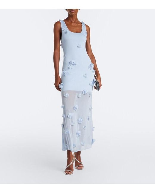 Jonathan Simkhai White Ivi Floral-Applique Midi Dress