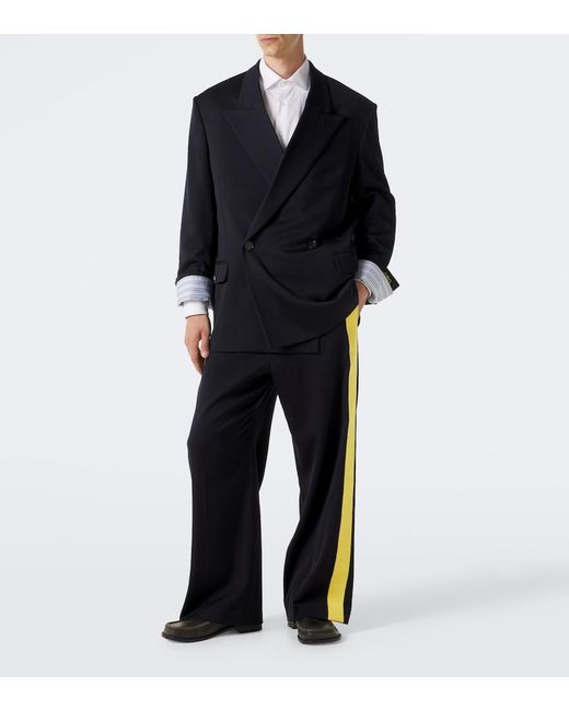 Loewe Blue Double-Breasted Wool Blazer for men