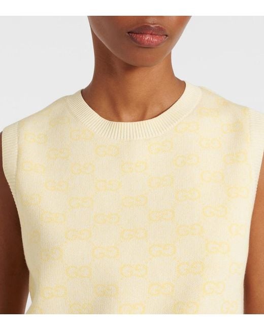 Jersey En Mezcla De Algodon Con Gg Gucci de color Natural