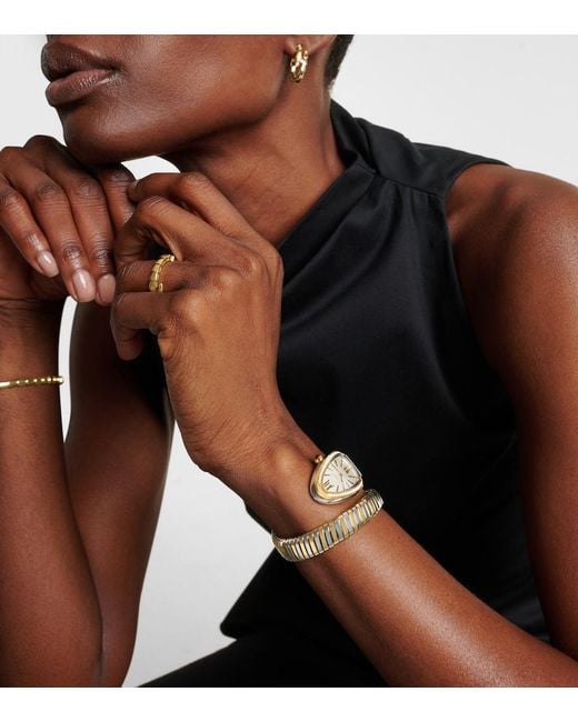 BVLGARI Metallic Serpenti Tubogas Embellished 18Kt And Stainless Steel Watch