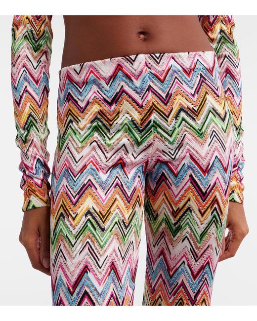 Missoni White Zigzag High-Rise Flared Pants