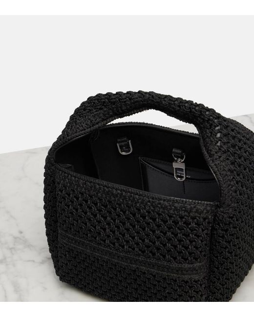 Totême  Black Tote Bucket Petit Aus Haekelstrick