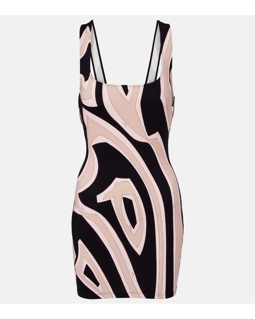Emilio Pucci White Labirinto Jersey Minidress