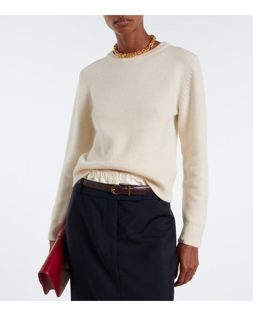 Extreme Cashmere White N°430 Jeanne Cashmere-Blend Sweater
