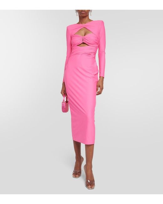 Self-Portrait Pink Mini Dress With Cutouts
