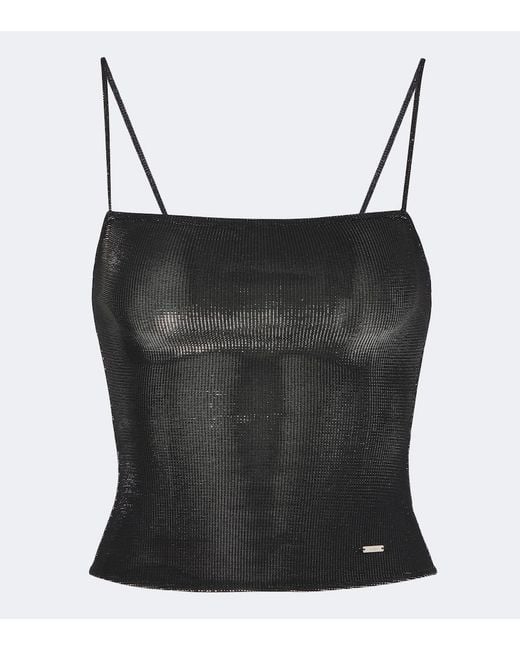 Gucci Black Embellished Crop Top