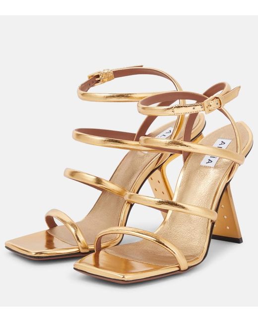 Alaïa Metallic Perfo Leather Sandals