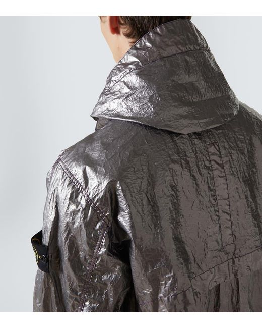 Stone Island Gray Metallic Technical Jacket for men