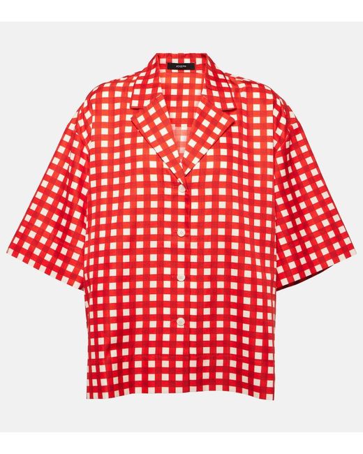 Camisa Leopold de seda y algodon Joseph de color Red