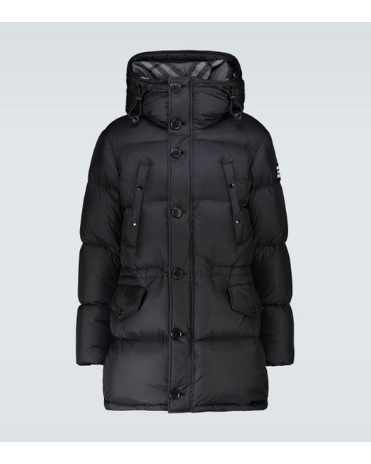 Burberry Synthetic Lockwood Longline Puffer Jacket in Black for Men - Lyst