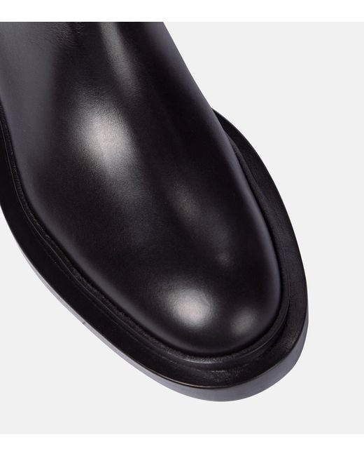 Jil Sander Blue Leather Riding Boots